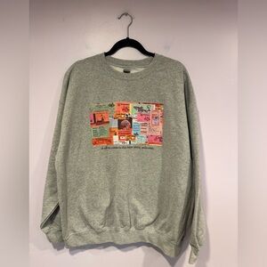 To All who come to this happy place welcome Walt Disney grey sweatshirt